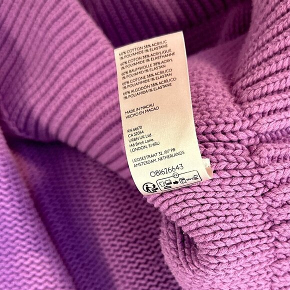 FREE PEOPLE Alli V-neck Sweater in Iris Orchid Size Medium - Picture 8 of 9